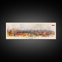 Carregar imagem no visualizador da galeria, Bytom Poland Panoramic Travel Poster, Framed Canvas Print or Metal Wall Art, Travel Art, Home Decor, Panoramic Painting, Midcentury Art
