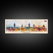 Carregar imagem no visualizador da galeria, Cardiff United Kingdom Travel Art, City Art, Framed Canvas Print or Metal Wall Art, Europe Travel Poster, Panoramic Wall Art, Extra Wide Wall Art