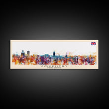 Load image into Gallery viewer, Coventry United Kingdom Wall Art, Panoramic Travel Poster, Panoramic Framed Canvas Print, City Wall Art, Wall Hanging Home Decor, Travel Art