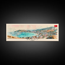 Load image into Gallery viewer, Denizli Turkey Wall Art, Panoramic Travel Poster, Panoramic Framed Canvas Print, City Wall Art, Wall Hanging Home Decor, Travel Art