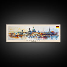 Load image into Gallery viewer, Dresden Germany Travel Art, City Art, Framed Canvas Print or Metal Wall Art, Europe Travel Poster, Panoramic Wall Art, Extra Wide Wall Art