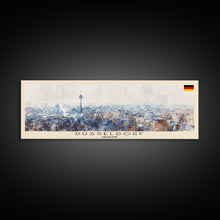 Load image into Gallery viewer, Dusseldorf Germany Travel Art, City Art, Framed Canvas Print or Metal Wall Art, Europe Travel Poster, Panoramic Wall Art, Extra Wide Wall Art