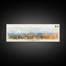 Carregar imagem no visualizador da galeria, Ferrara Italy Travel Art, City Art, Framed Canvas Print or Metal Wall Art, Europe Travel Poster, Panoramic Wall Art, Extra Wide Wall Art