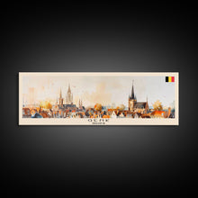Load image into Gallery viewer, Genk Belgium Travel Print Wall Art, Panoramic City Art, Travel Art, Wall Decor, Vacation Gift, Framed Canvas Print Or Metal Art