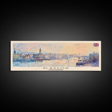 Carregar imagem no visualizador da galeria, Glasgow United Kingdom Travel Art, City Art, Framed Canvas Print or Metal Wall Art, Europe Travel Poster, Panoramic Wall Art, Extra Wide Wall Art