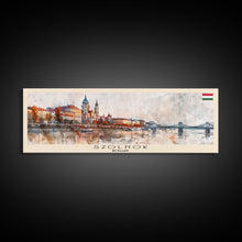 Load image into Gallery viewer, Szolnok Hungary Wall Art, Panoramic Travel Poster, Panoramic Framed Canvas Print, City Wall Art, Wall Hanging Home Decor, Travel Art