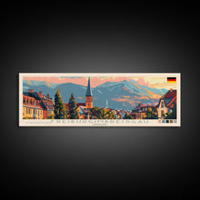 Load image into Gallery viewer, Freiburg Germany Panoramic Travel Poster, Framed Canvas Print or Metal Wall Art, Travel Art, Home Decor, Panoramic Painting, Midcentury Art