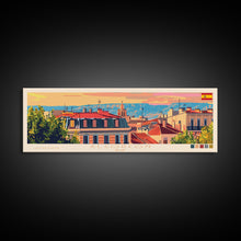 Carregar imagem no visualizador da galeria, Alcorcón Spain Panoramic Travel Poster, Framed Canvas Print or Metal Wall Art, Travel Art, Home Decor, Panoramic Painting, Midcentury Art
