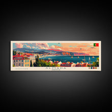 Load image into Gallery viewer, Almada Portugal Travel Art, City Art, Framed Canvas Print or Metal Wall Art, Europe Travel Poster, Panoramic Wall Art, Extra Wide Wall Art