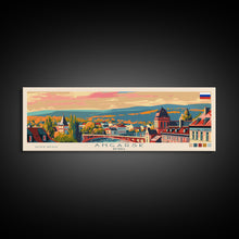 Load image into Gallery viewer, Angarsk Russia Panoramic Travel Poster, Framed Canvas Print or Metal Wall Art, Travel Art, Home Decor, Panoramic Painting, Midcentury Art