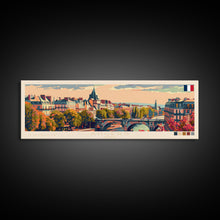 Load image into Gallery viewer, Angers France Wall Art, Panoramic Travel Poster, Panoramic Framed Canvas Print, City Wall Art, Wall Hanging Home Decor, Travel Art
