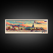 Carregar imagem no visualizador da galeria, Arkhangelsk Russia Panoramic Travel Poster, Framed Canvas Print or Metal Wall Art, Travel Art, Home Decor, Panoramic Painting, Midcentury Art