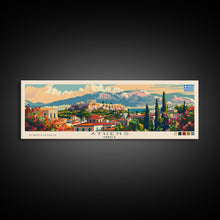 Load image into Gallery viewer, Athens Greece Travel Art, City Art, Framed Canvas Print or Metal Wall Art, Europe Travel Poster, Panoramic Wall Art, Extra Wide Wall Art