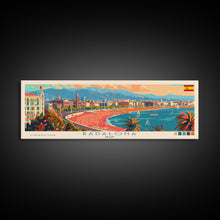Carregar imagem no visualizador da galeria, Badalona Spain Travel Print Wall Art, Panoramic City Art, Travel Art, Wall Decor, Vacation Gift, Framed Canvas Print Or Metal Art