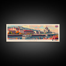 Load image into Gallery viewer, Belfast United Kingdom Travel Print Wall Art, Panoramic City Art, Travel Art, Wall Decor, Vacation Gift, Framed Canvas Print Or Metal Art