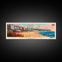 Load image into Gallery viewer, Bournemouth United Kingdom Wall Art, Panoramic Travel Poster, Panoramic Framed Canvas Print, City Wall Art, Wall Hanging Home Decor, Travel Art
