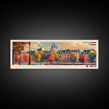 Load image into Gallery viewer, Breda Netherlands Panoramic Travel Poster, Framed Canvas Print or Metal Wall Art, Travel Art, Home Decor, Panoramic Painting, Midcentury Art