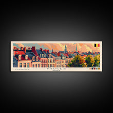 Carregar imagem no visualizador da galeria, Bruges Belgium Travel Art, City Art, Framed Canvas Print or Metal Wall Art, Europe Travel Poster, Panoramic Wall Art, Extra Wide Wall Art
