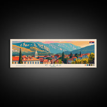 Carregar imagem no visualizador da galeria, Čačak Serbia Wall Art, Panoramic Travel Poster, Panoramic Framed Canvas Print, City Wall Art, Wall Hanging Home Decor, Travel Art