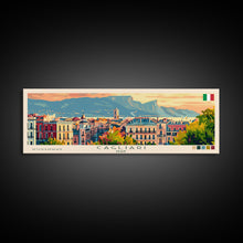 Carregar imagem no visualizador da galeria, Cagliari Italy Wall Art, Panoramic Travel Poster, Panoramic Framed Canvas Print, City Wall Art, Wall Hanging Home Decor, Travel Art