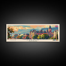 Carregar imagem no visualizador da galeria, Cardiff United Kingdom Travel Art, City Art, Framed Canvas Print or Metal Wall Art, Europe Travel Poster, Panoramic Wall Art, Extra Wide Wall Art