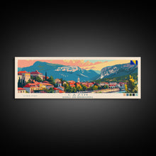 Cargar imagen en el visor de la galería, Cazin Bosnia Travel Art, City Art, Framed Canvas Print or Metal Wall Art, Europe Travel Poster, Panoramic Wall Art, Extra Wide Wall Art