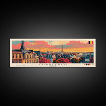 Cargar imagen en el visor de la galería, Charleroi Belgium Travel Print Wall Art, Panoramic City Art, Travel Art, Wall Decor, Vacation Gift, Framed Canvas Print Or Metal Art