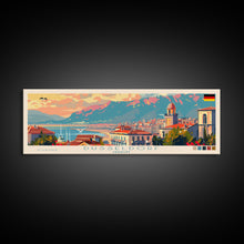 Load image into Gallery viewer, Dusseldorf Germany Travel Art, City Art, Framed Canvas Print or Metal Wall Art, Europe Travel Poster, Panoramic Wall Art, Extra Wide Wall Art