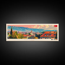Load image into Gallery viewer, Diyarbakr Turkey Panoramic Travel Poster, Framed Canvas Print or Metal Wall Art, Travel Art, Home Decor, Panoramic Painting, Midcentury Art