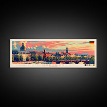 Load image into Gallery viewer, Dresde Germany Travel Art, City Art, Framed Canvas Print or Metal Wall Art, Europe Travel Poster, Panoramic Wall Art, Extra Wide Wall Art