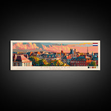 Load image into Gallery viewer, Eindhoven Netherlands Panoramic Travel Poster, Framed Canvas Print or Metal Wall Art, Travel Art, Home Decor, Panoramic Painting, Midcentury Art