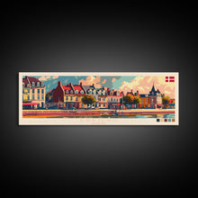 Load image into Gallery viewer, Esbjerg Denmark Travel Art, City Art, Framed Canvas Print or Metal Wall Art, Europe Travel Poster, Panoramic Wall Art, Extra Wide Wall Art
