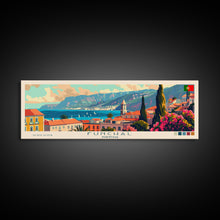 Load image into Gallery viewer, Funchal Portugal Travel Print Wall Art, Panoramic City Art, Travel Art, Wall Decor, Vacation Gift, Framed Canvas Print Or Metal Art