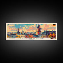 Carregar imagem no visualizador da galeria, Gelsenkirchen Germany Panoramic Travel Poster, Framed Canvas Print or Metal Wall Art, Travel Art, Home Decor, Panoramic Painting, Midcentury Art