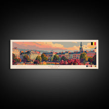 Load image into Gallery viewer, Genk Belgium Travel Print Wall Art, Panoramic City Art, Travel Art, Wall Decor, Vacation Gift, Framed Canvas Print Or Metal Art