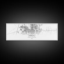 Load image into Gallery viewer, Panoramic Laredo City Map, Texas Art, Map Print, Minimalist Wall Art, Canvas Art, Housewarming Gift, Street Map Art, Closing Gift