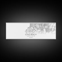 Load image into Gallery viewer, Panoramic Long Beach City Map, California Art, Map Print, Minimalist Wall Art, Canvas Art, Housewarming Gift, Street Map Art, Closing Gift