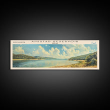 Load image into Gallery viewer, Amistad Reservoir Texas Panoramic Framed Canvas Print, Lake House Decor, Modern Art, Travel Poster, Scenic View, Water Reflection
