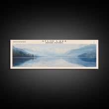 Carregar imagem no visualizador da galeria, Atlin Lake Panoramic Framed Canvas Print, Lake House Decor, Minimalist Art, Travel Poster, Scenic View, Nature Wall Art