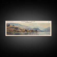 Load image into Gallery viewer, Baker Lake Washington Panoramic Framed Canvas Print, Lake House Art, Boho Decor, Travel Poster, Nature Wall Art, Serene Scene