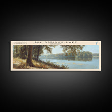 Load image into Gallery viewer, Bay Springs Lake Mississippi Framed Canvas Print, Panoramic Lake House Art, Scenic Painting, Travel Poster, Modern Decor, Nature Scene