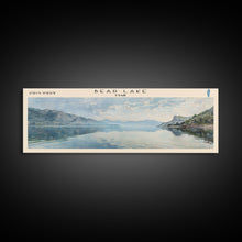 Load image into Gallery viewer, Bear Lake Panoramic Framed Canvas Print, Lake House Decor, Scenic View, Travel Poster, Minimalist Art, Home Decoration