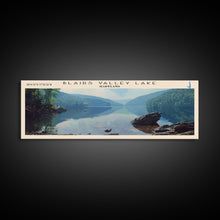 Load image into Gallery viewer, Blairs Valley Lake Maryland Framed Canvas Print, Panoramic Lake House Decor, Scenic View, Travel Poster, Rustic Art, Lake Painting