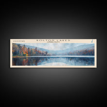Carregar imagem no visualizador da galeria, Bolton Lakes Connecticut Framed Canvas Print, Panoramic Lake House Art, Scenic View, Travel Poster, Modern Art, Lake Painting