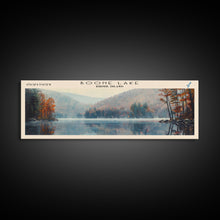 Load image into Gallery viewer, Boone Lake Rhode Island Framed Canvas Print, Panoramic Lake House Decor, Scenic View, Travel Poster, Rustic Art, Lake Painting