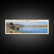 Load image into Gallery viewer, Boysen Reservoir Wyoming Framed Canvas Print, Lake House Art, Panoramic Wall Art, Travel Poster, Minimalist Lake Painting, Home Decor