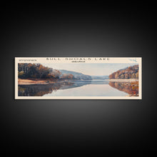 Carregar imagem no visualizador da galeria, Bull Shoals Lake Arkansas Framed Canvas Print, Lake House Art, Panoramic Wall Art, Travel Poster, Rustic Lake Painting, Home Decor