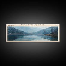 Carregar imagem no visualizador da galeria, Burnsville Lake West Virginia Framed Canvas Print, Panoramic Lake House Decor, Wall Art, Travel Poster, Modern Lake Painting, Nature Art