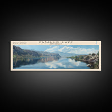 Carregar imagem no visualizador da galeria, Caballo Lake New Mexico Framed Canvas Print, Lake House Art, Panoramic Wall Art, Travel Poster, Modern Lake Painting, Home Decor