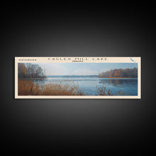 Carregar imagem no visualizador da galeria, Cagles Mill Lake Indiana Framed Canvas Print, Lake House Art, Panoramic Travel Poster, Wall Art, Modern Lake Painting, Home Decor